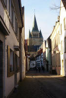 Heimatverein Warendorf: Blick durch die Klsoterstraße auf die Laurentiuskirche